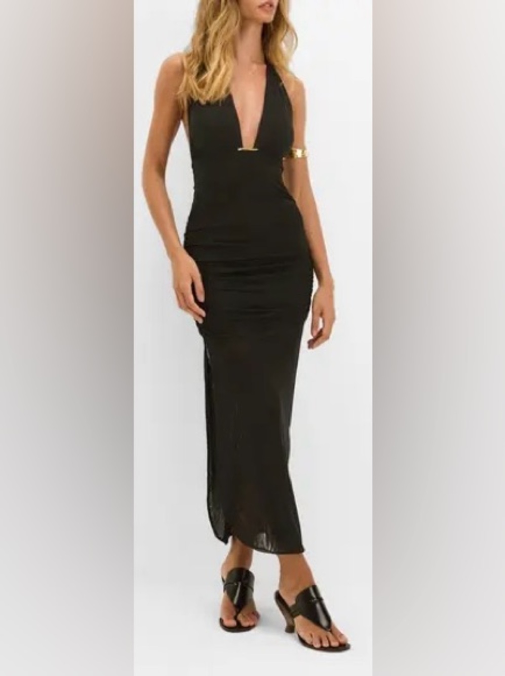 Caroline Constas Salma Halter Ruched Maxi Dress / Coverup